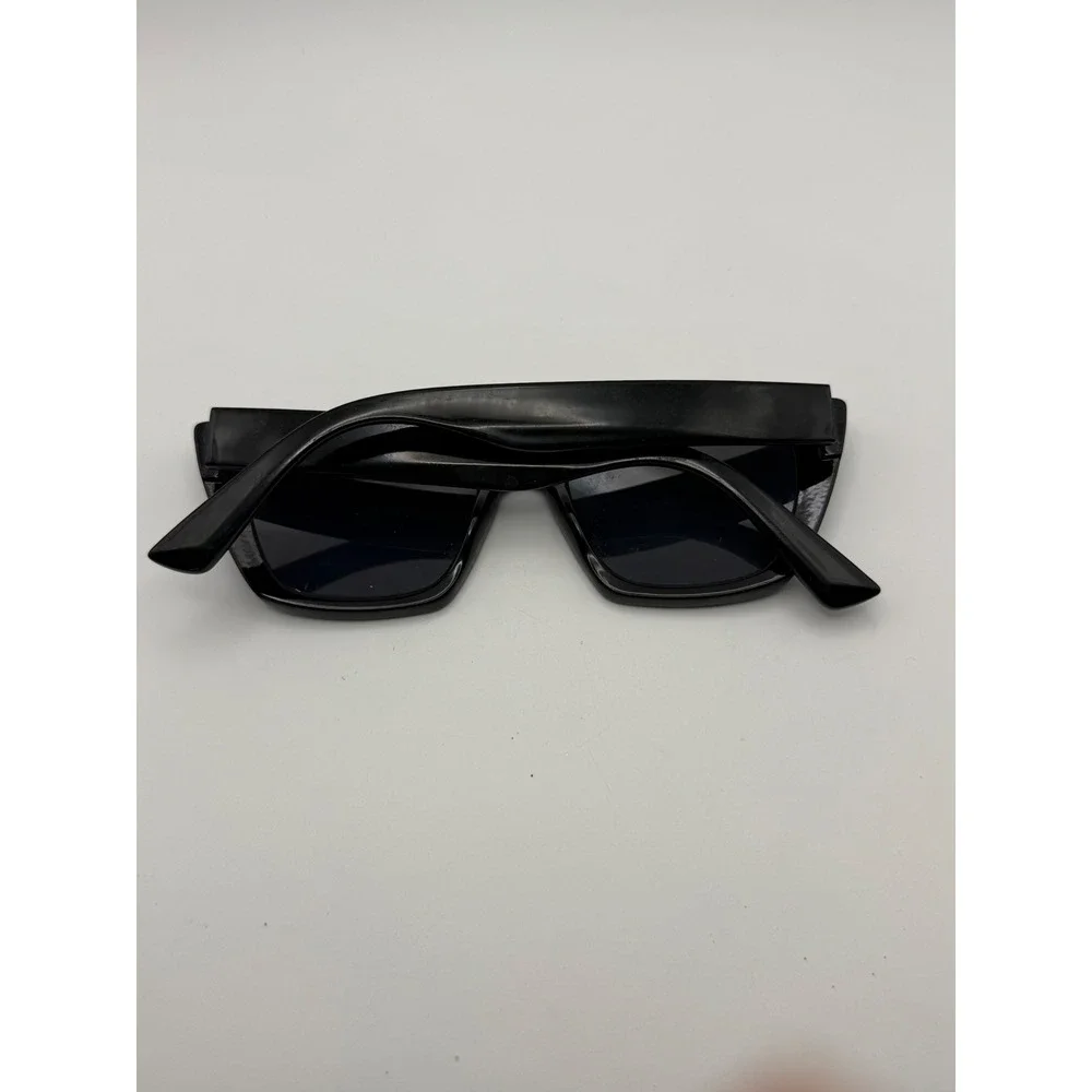 Aerie Sunnies Real Good Black Cat Eye Rectangular Sunglasses Glossy Frames